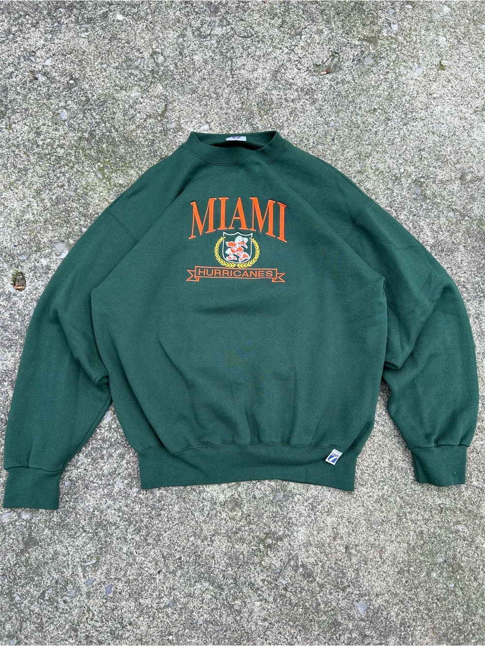 Vintage Miami Hurricanes Dark Green Crewneck Sweatshirt
